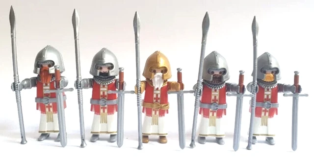 Playmobil Chevaliers Templiers / Teutoniques - Set De 5 Figurines Médiévales - Occasion