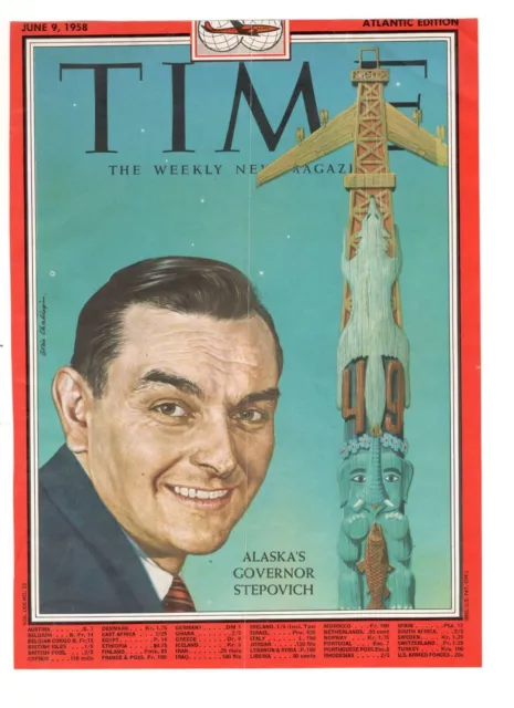 1958 Time Alaska Governator Mike Stepovich Only Cover Original to Frame