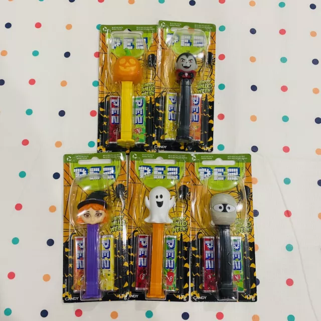 Pez Dispensers set of 5 x Halloween Vampire Pumpkin Witch Mummy Ghost