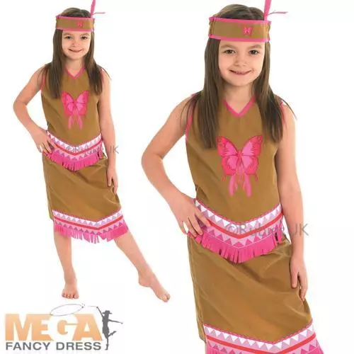 Native American Indian Kids Fancy Dress Wild West Book Week Boys Girls Costume