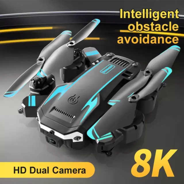 8K HD Drone Dual Camera WIFI FPV GPS Foldable 3 Batteries Selfie RC Quadcopter