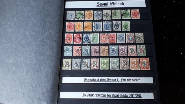 BRIEFMARKEN "SUOMI FINLAND" schöne teils postfrische Sammlung auf 16 Albumseiten