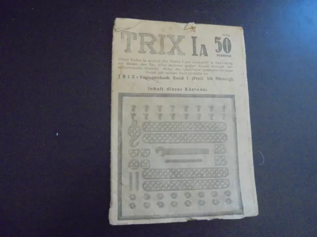 Trix Metall Baukasten, Bau-Anleitung, Vorlagen-Heft 1 A/Buch,50/Ia (ca. 1938)