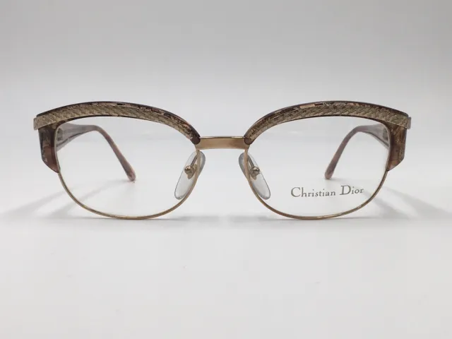 Dior Brille Damen Gold Oval breiter Bügel 80er Vintage 2589