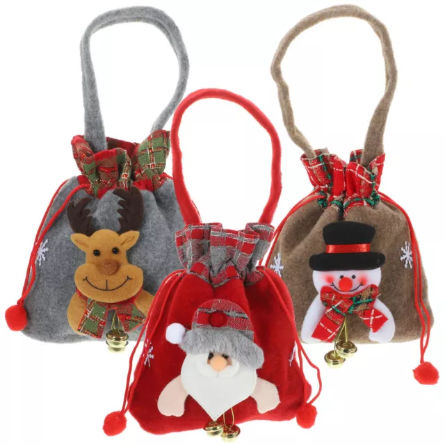 3pcs Christmas Gift Bags Cartoon Gift Packing Bags Gift Bags Xmas Wrapping Bags