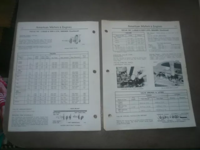 1957 - 65 American Motors Engines National Auto Service Pages - Specifications 2