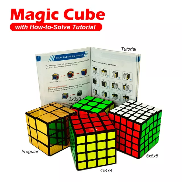 5x5x5 4x4x4 3x3x3 Magic Cube Puzzle Rubix Rubics Cube Toy Kid Gift Super Smooth