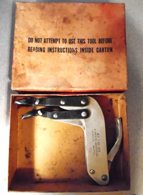 Vintage K-D Tools No. 820 Chevrolet Valve Spring Compressor Tool w/Original Box