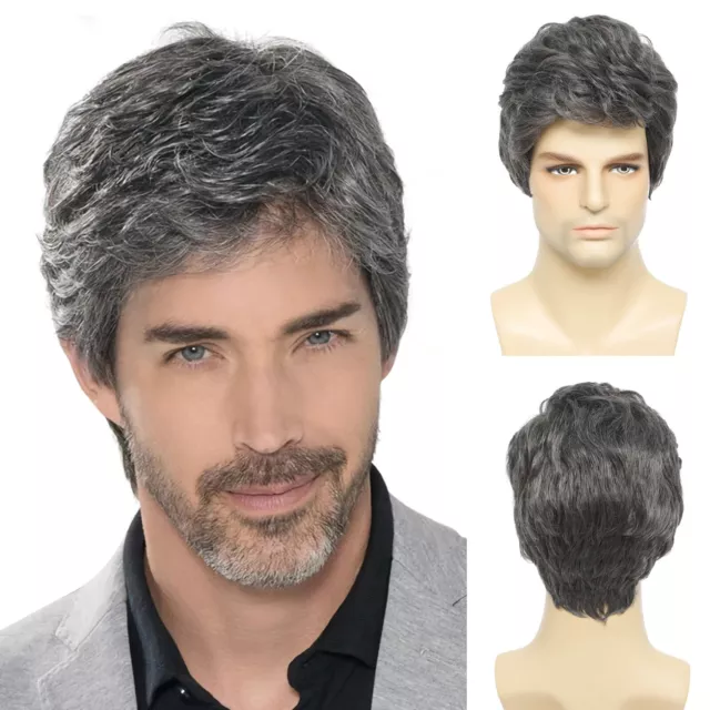 Men's Wigs Short Wig Layered Natural Hair Costume Heat Resistant Synthetic Wigs