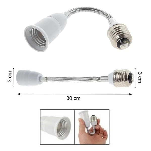 Lot De 6 Prolongateurs De Douille E27 - Extensible 8-10.5 Cm, Max 60W, Pour Ampoules LED/CFL Larges