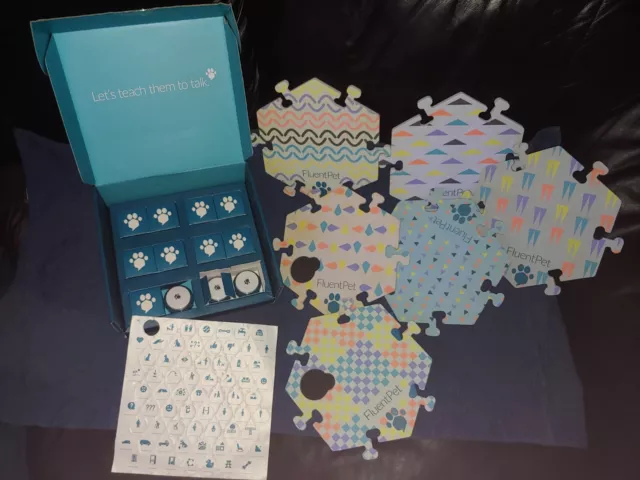 Fluent Pet - Basic Vocab Kit - 6 Tiles 12 Buttons - Cat Dog Talking Training Kit