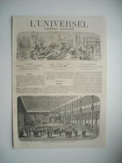 Gravure 1864. Tir National De Vincennes. Distribution Des Prix.