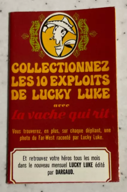 LES EXPLOITS DE LUCKY LUKE numéro 4 DEPLIANT LA VACHE QUI RIT 1973 RARE