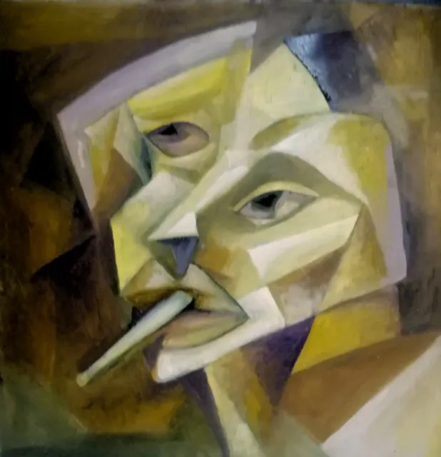 Kubism. early 20th century avant-garde style Malevich Oil 13х13inch