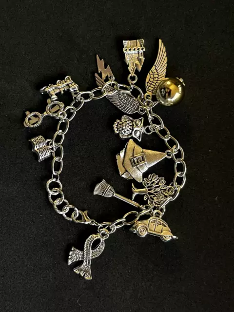Wizarding Charm Bracelet Harry Potter Themed, Hogwarts 14-charms