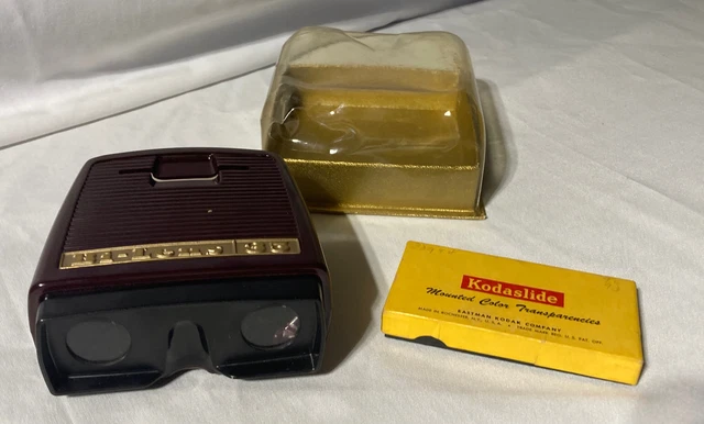 VISOR DE DIAPOSITIVAS DE BAQUELITA VIEW-MASTER DE COLECCIÓN EN CAJA ""Muy Bonito