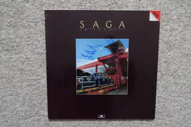 Saga Band Autogramme signed LP-Cover "In Transit" Vinyl