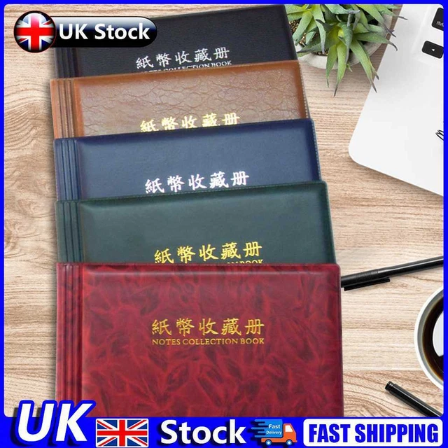 20 Pages Paper Money Currency Banknote Collection Book Storage Album UK
