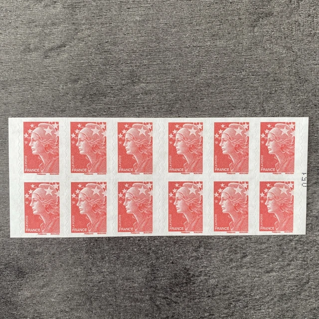 Carnet de 12 timbres Marianne de Lamouche bleu N°4127-C1