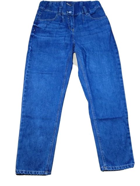 Pantaloni denim donna vita alta blu 10, 11, 13, 14, 15, 16 anni stile mamma
