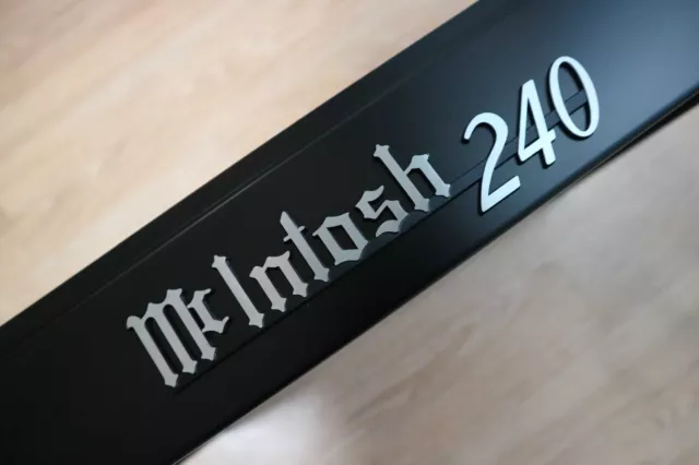 McINTOSH MC240 BLACK+BRUSHED LOGO EMBLEM LABEL BADGE - New Reproduction for DIY McINTOSH MC240 BLACK+BRUSHED LOGO EMBLEM LABEL BADGE - New Reproduction for DIY