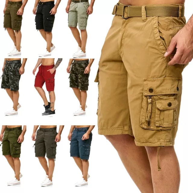 Herren Cargo Shorts Bermuda Kurze Hose Sommer Cargoshorts Casual Army Freizeit