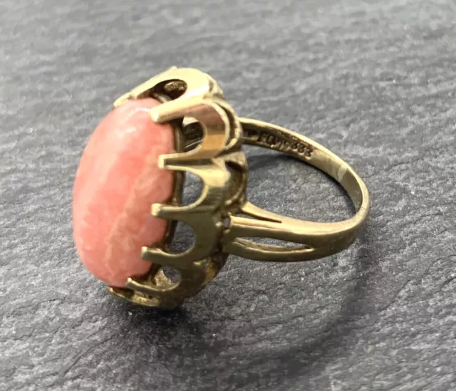 333 8 Carat Bague or Avec Rhodocrosite, Taille de au Choix 49, Femmes, Bon État 2