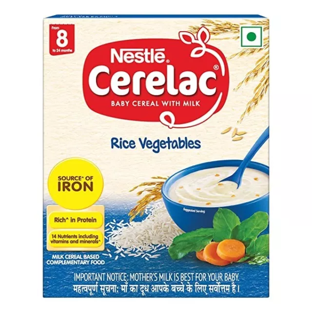 Nestlé Cerelac Bébé Céréale Avec Lait, Riz Légumes – De 8 Mois 311ml