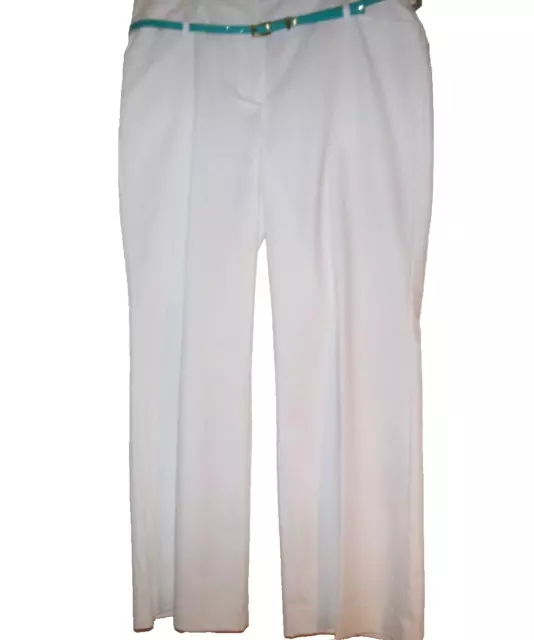 NWT $48.00,  APT. 9, Modern Fit White Trouser Leg Career Pants, Womens Size 16