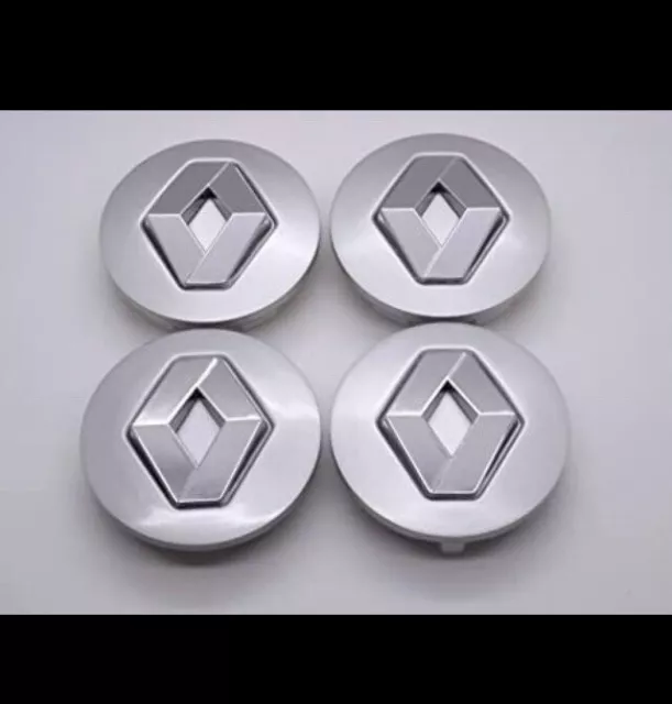 4x copricerchi in alluminio coprimozzi Ø 57 Renault Megane Laguna Scenic argento