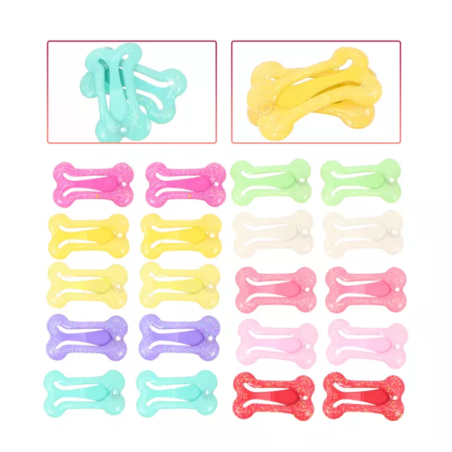 20pcs Puppy Cat Hair Clips Multicolor Topknot Bows Grooming Accessories