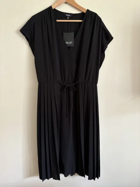 SIMPLY VERA WANG Womens Flowy Cowl Neck Cap Sleeve Dress Pink & Black SIZE  14 $29.00 - PicClick AU