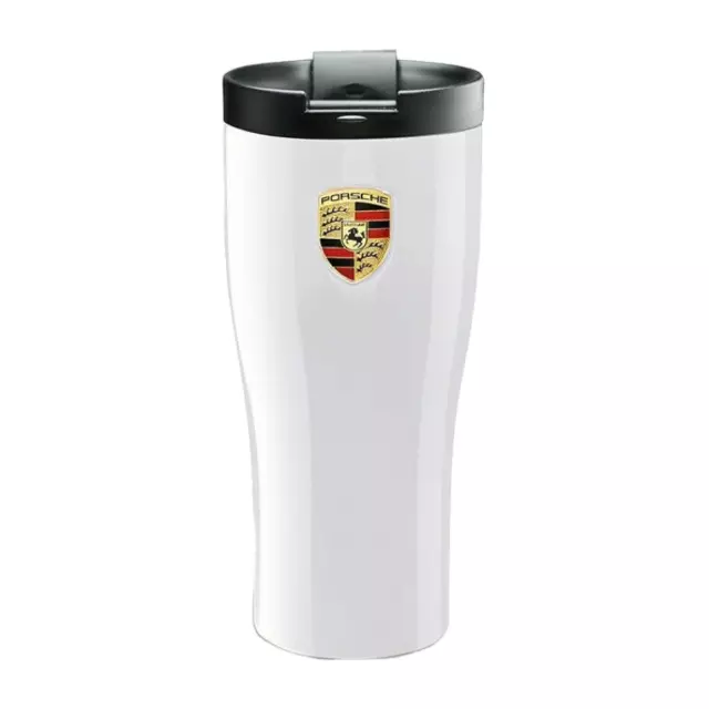 Original Porsche Thermobecher #Carraraweiß aus Edelstahl, Coffee to go Becher