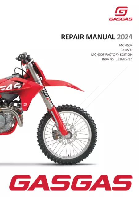 GasGas Gas Gas Service Workshop Shop Manual Repair 2024 MC 450F Factory Edition