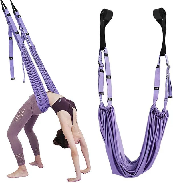 Back Side Rope AERIAL YOGA ROPE for Back Pain Stretching Belt Strap Purple £22.95 ...