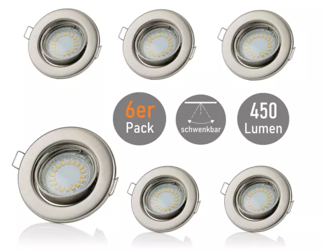 6er 24er LED Einbaustrahler spots Set 5W GU10 Deckenspot Einbau leuchte Strahler