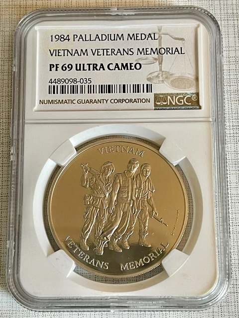 Vietnam 1984 Veterans Memorial Palladium NGC PF69 ULTRA CAMEO SKU# 7188