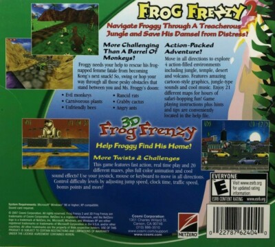 Video Game PC Frog Frenzy 2 Twin Pack with 3-D Frog Frenzy DISC ONLY #R101