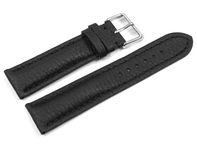 Uhrenarmband Hirschleder schwarz stark gepolstert sehr weich 18,20,22,24 mm NEU