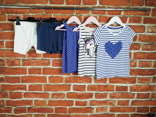 Girls Bundle Age 5-6 Years H&M Next M/Care Shorts Tee Top School Unicorn 116Cm