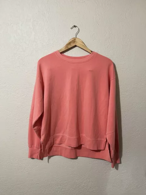 All in Motion Womens S Sweatshirt Rose Pink Crew Neck French Terry Pockets Top