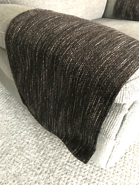 LUXURY Chair Arm Back Cover Antimacassar Sofa Armchair 1 x BLACK / white FLECK