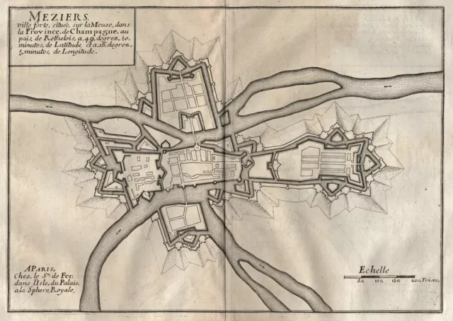 Mezieres Ardennes Original Kupferstich De Fer 1695