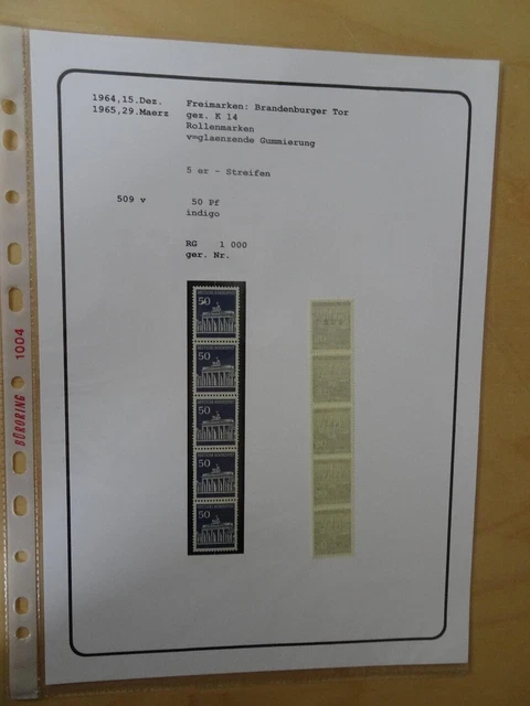 Bund Michel 509 5er Streifen postfrisch gerade + ungerade Nummern (10670H)