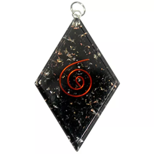 Black Tourmaline Orgone Energy Generator Pendant Handmade Orgonite Necklace