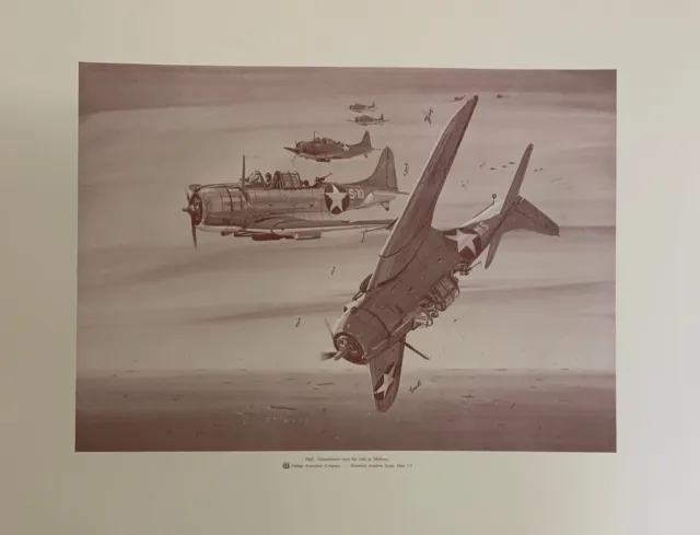 Aviation Print - Dauntlesses Turn The Tide At Midway - Phillips Petroleum