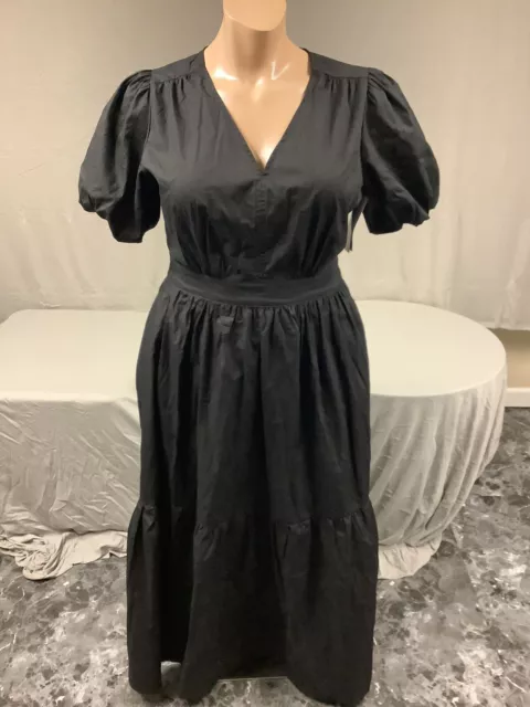 French Connection Women's Puff Sleeve Poplin Maxi Dress XL #201