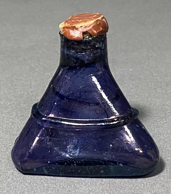 Early 1900’s Derby’s All British Ink Bottle w/ 3 Corners, Original Cork and Wax