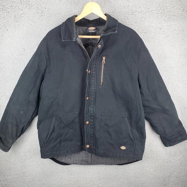 Dickies Blanket Lined Chore Coat XL Black Vintage 90s Workwear Carhartt Canvas