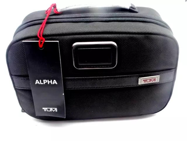 FREE SHIPPING! TUMI ALPHA Black Ballistic Nylon Split Travel Kit NEW WITH TAGS